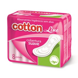 Absorvente Cotton Line Suave 8 unidades Sem Abas