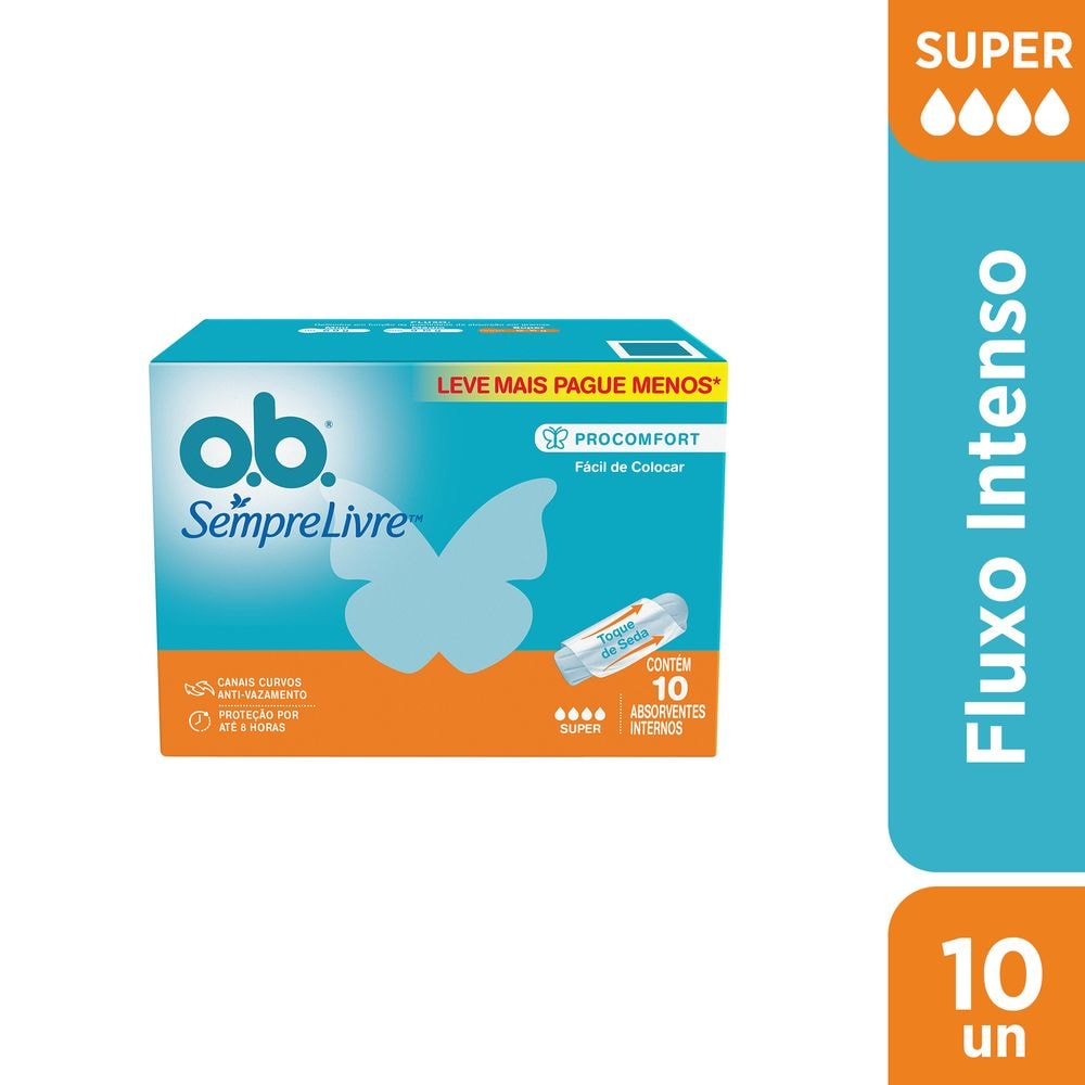 Absorvente Interno O.B Sempre Livre Procomfort Super 10 Unidades ...