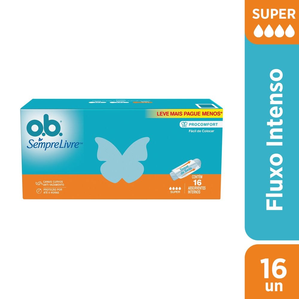 Absorvente Interno O.B Sempre Livre Procomfort Super 16 Unidades ...