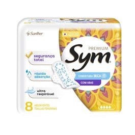 Absorvente Sym Premium Com Abas 8 unidades Seca