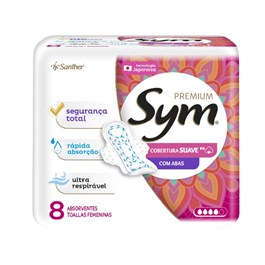 Absorvente Sym Premium Com Abas 8 unidades Suave