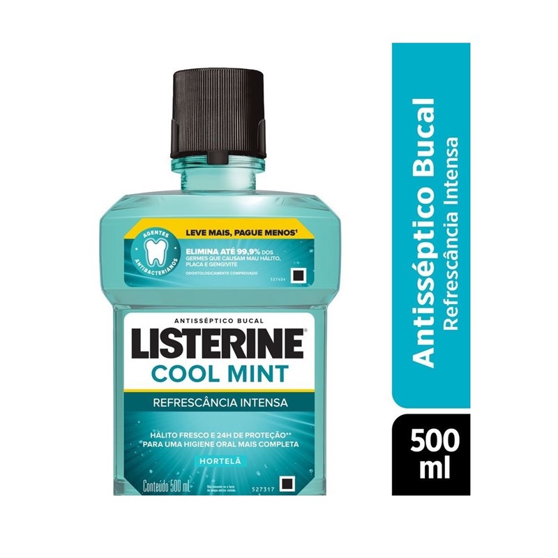Antisséptico Bucal Listerine 500 ml Cool Mint
