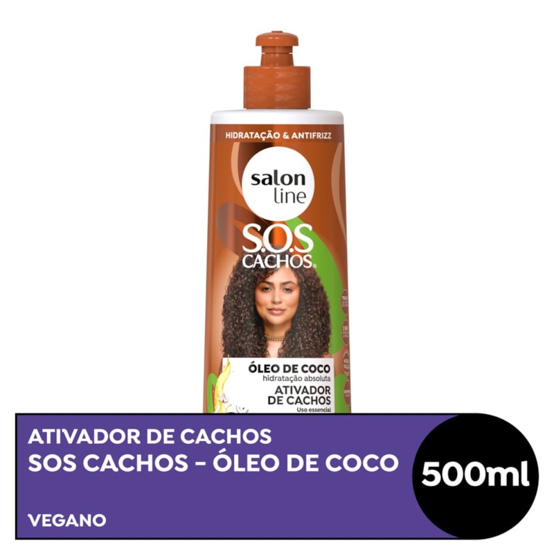 Ativador De Cachos Coco Salon Line S O S Cachos 500 Ml Oleo E Manteiga De Coco Lojaslivia