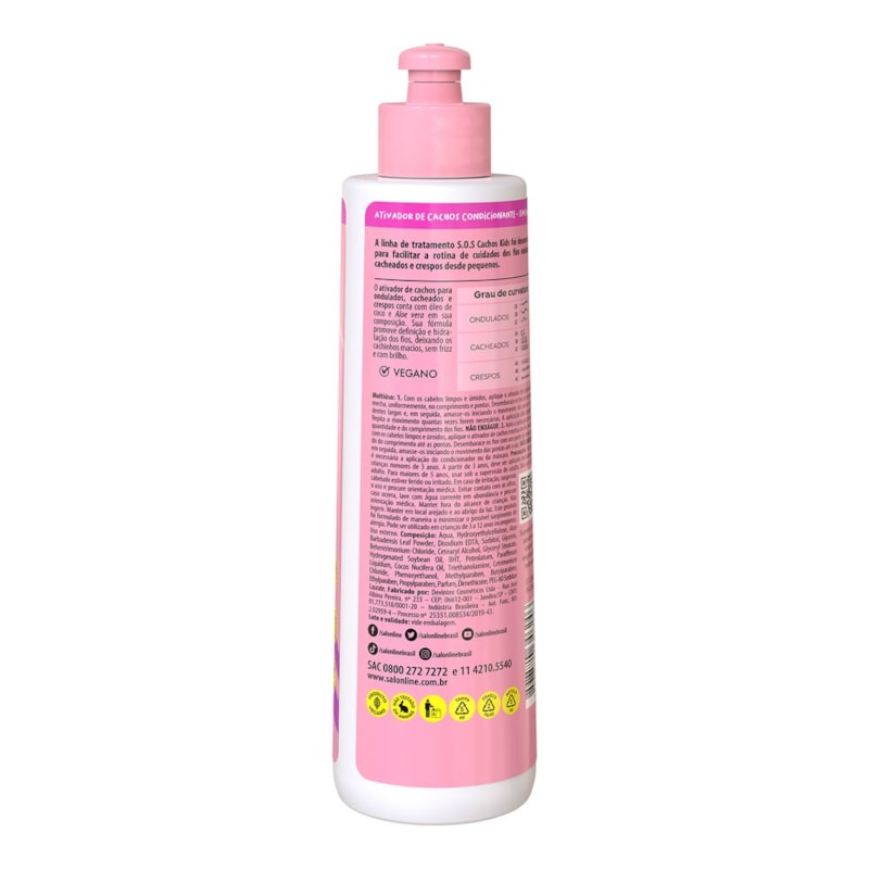 Ativador De Cachos Salon Line 300 Ml S O S Kids Lojaslivia