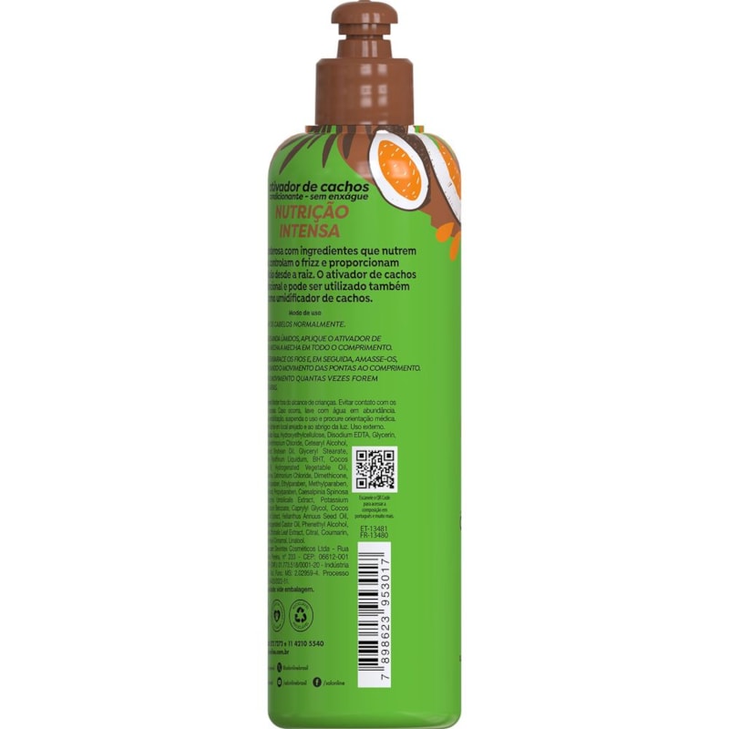 Ativador De Cachos Salon Line Hidra 300 ml Óleo de Coco