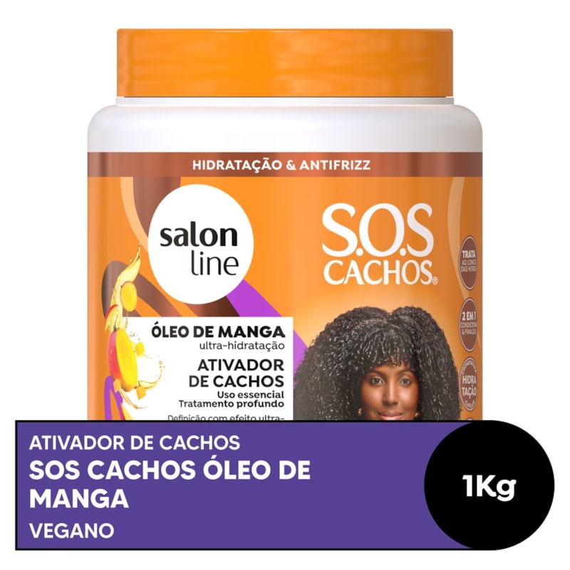Ativador De Cachos Salon Line S O S Cachos 1 Kg Umidificador Lojaslivia