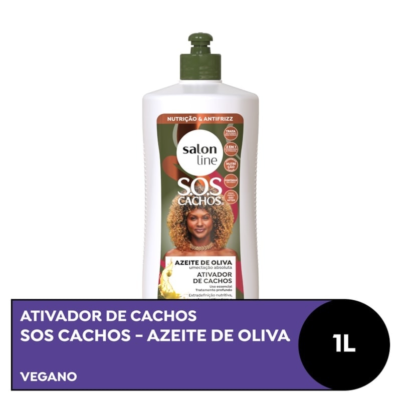 Ativador De Cachos Salon Line S O S Cachos 1 Litro Azeite De Oliva Lojaslivia