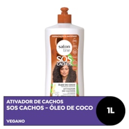 Ativador De Cachos Salon Line S.O.S Cachos 1 Litro Óleo de Coco