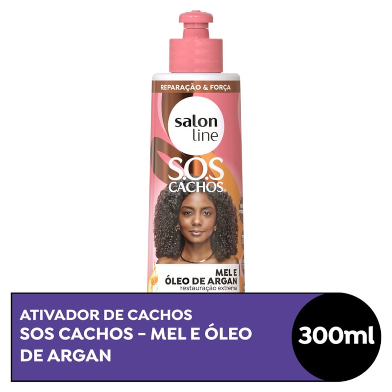 Ativador de Cachos Salon Line S.O.S Cachos 300 ml Mel e Óleo de Argan