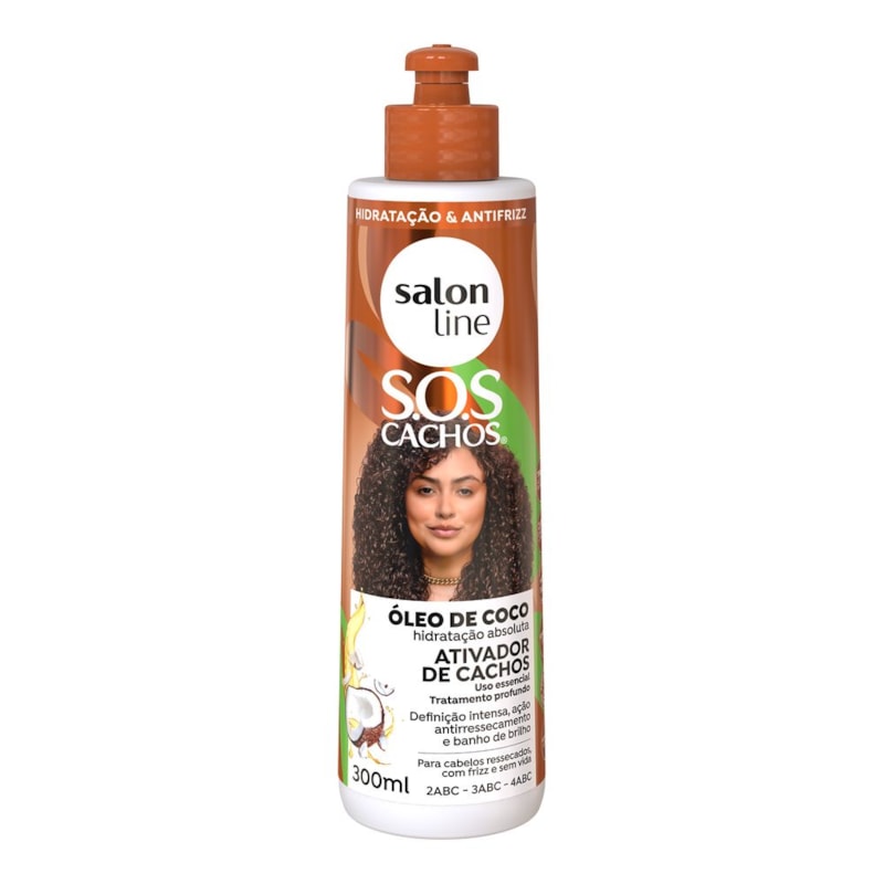 Ativador de Cachos Salon Line S.O.S Cachos 300 ml Óleo de Coco