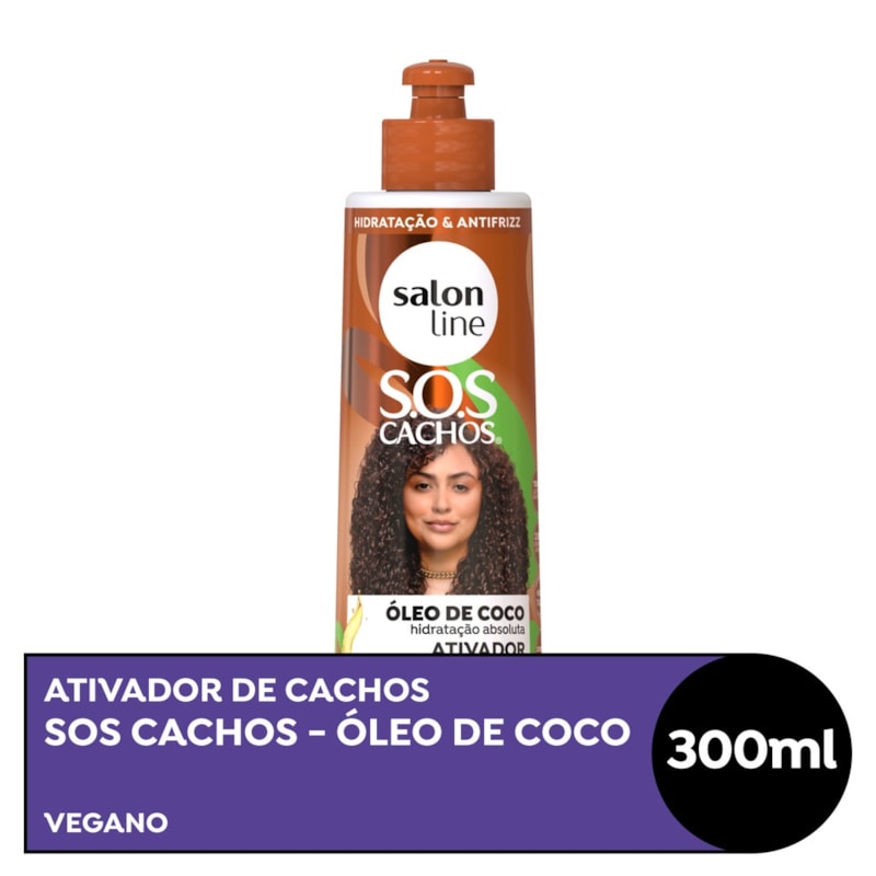 Ativador de Cachos Salon Line S.O.S Cachos 300 ml Óleo de Coco