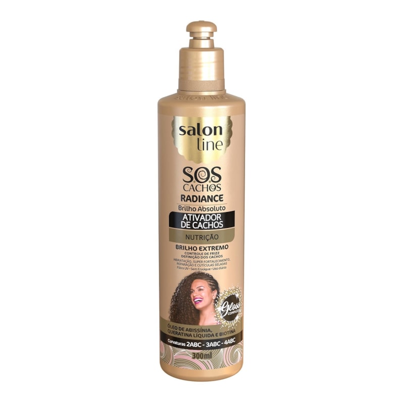 Ativador De Cachos Salon Line S O S Cachos 300 Ml Radiance Brilho Absoluto Lojaslivia