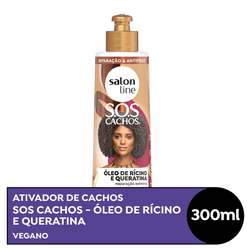 Ativador de Cachos Salon Line S.O.S Cachos 300 ml Rícino e Queratina