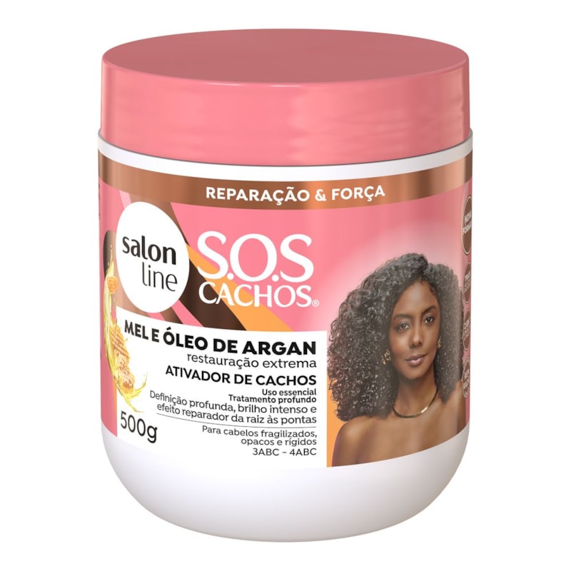 Ativador de Cachos Salon Line S.O.S Cachos 500 gr Mel e Óleo de Argan