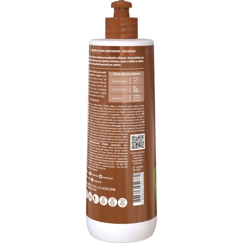 Ativador de Cachos Salon Line S.O.S Cachos 500 ml Óleo de Coco