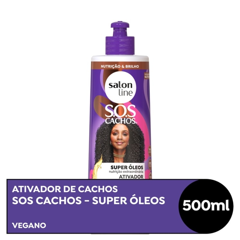 Ativador De Cachos Salon Line S.O.S Cachos 500 Ml Super Óleos - LojasLivia