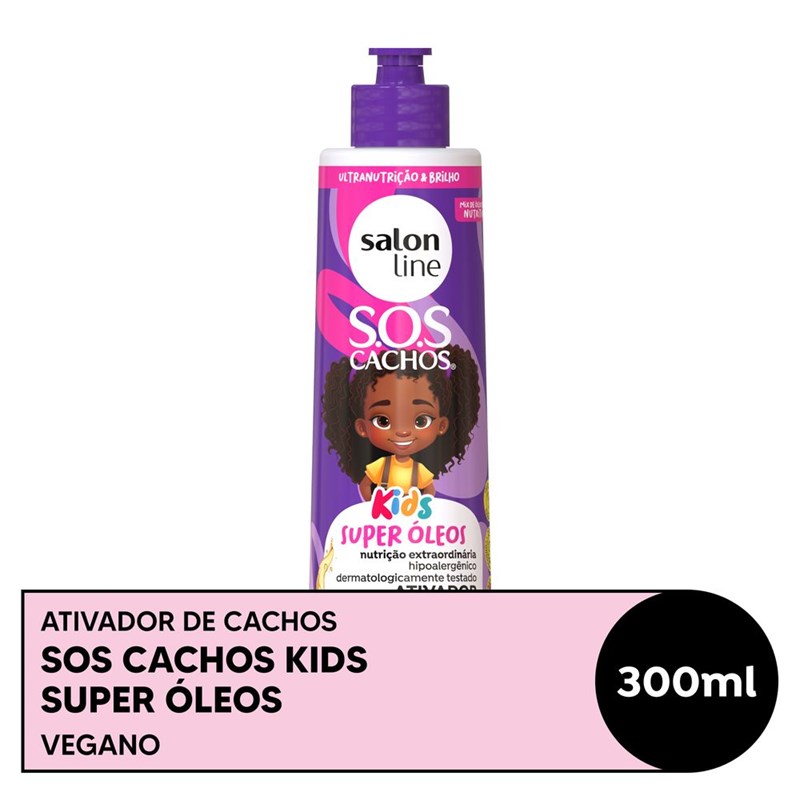 Ativador de Cachos Salon Line S.O.S Cachos Kids 300 ml Super Óleos