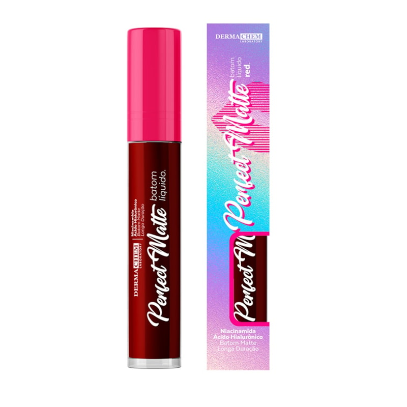 Batom Líquido Dermachem 3,8 ml Perfect Matte Red Fatal