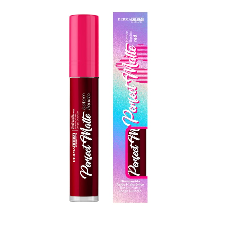 Batom Líquido Dermachem 3,8 ml Perfect Matte Red Secret