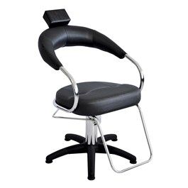 Cadeira Terra Santa Futurama Fixa Preto Acetinado Nylon