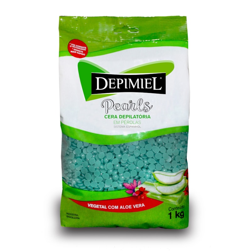 Cera Depilatória Depimiel 1 KG  Pérolas  Vegetal Com Aloe Vera