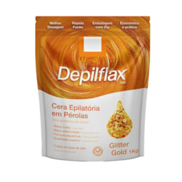 Cera Epilatória em Pérolas Glitter 1 Kg Gold