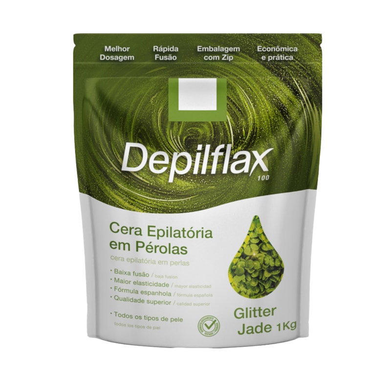 Cera Epilatória em Pérolas Glitter 1 Kg Jade