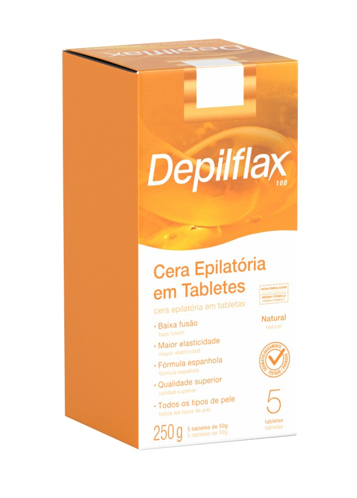 Cera Epilatória em Tabletes Depilflax 500 gr Morango