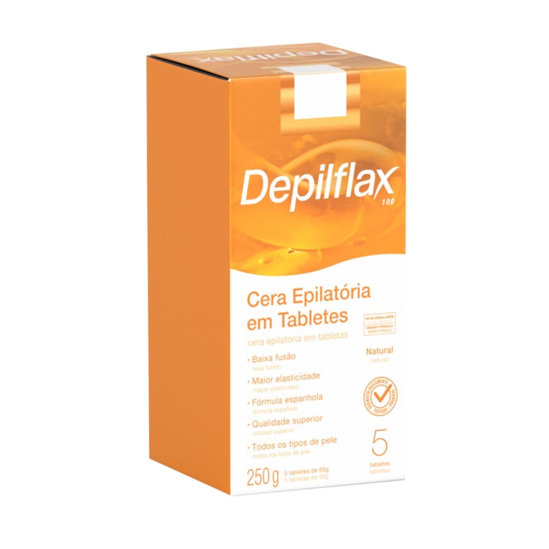 Cera Epilatória em Tabletes Depilflax 250 gr Natural