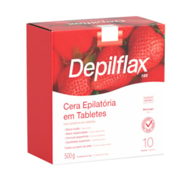 Cera Epilatória em Tabletes Depilflax 500 gr Morango