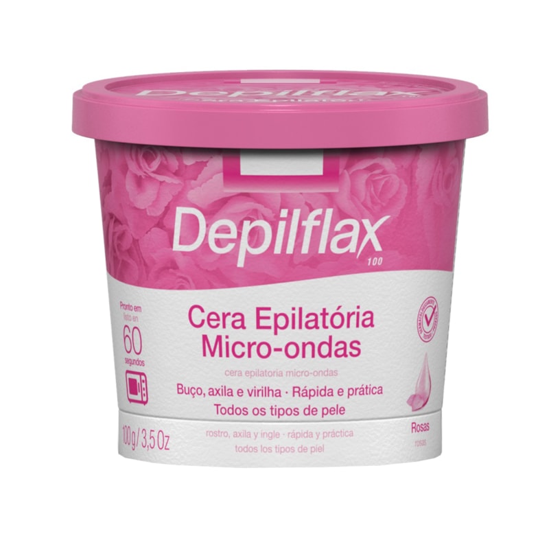 Cera Epilatória Micro-ondas Depilflax 100 gr Rosas