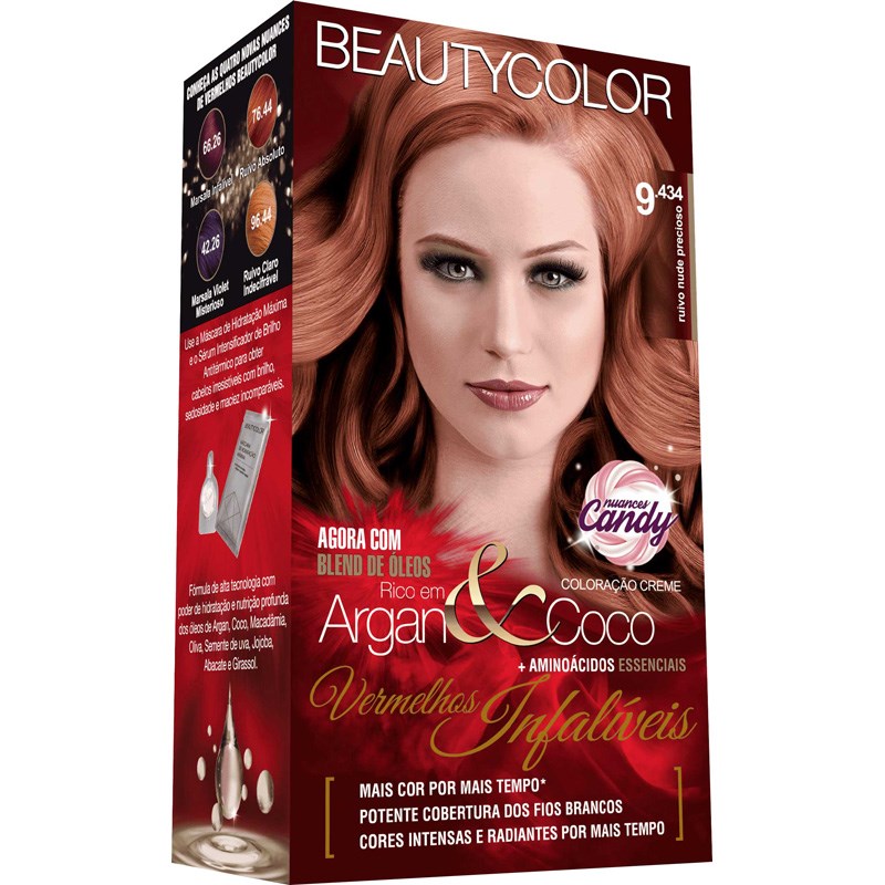 Tintura Beauty Color Kit Nova 9.434 Ruivo Nude Precioso 