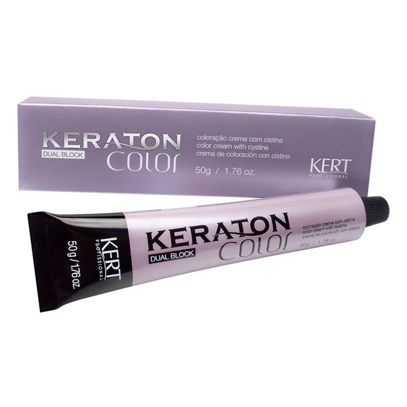 Coloração Keraton Color Dual Block 50 gr Louro Escuro Cinza 6.1