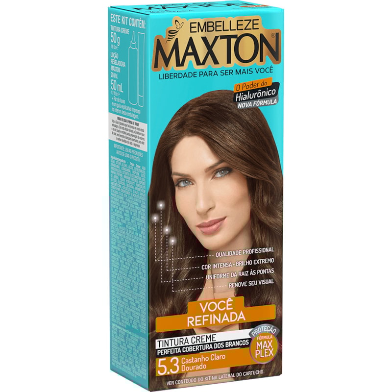 Coloração Maxton Kit Econômico Castanho Claro Dourado 5.3 LojasLivia