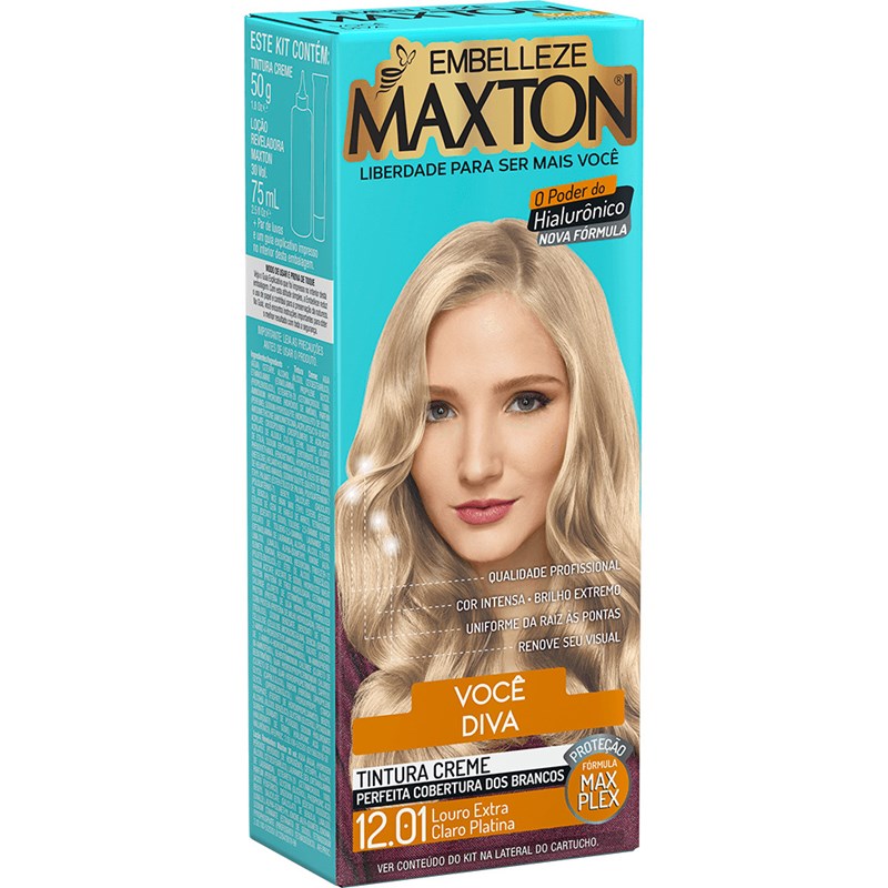 Coloração Maxton Kit Prático Louro Extra Claro Platina 12.01