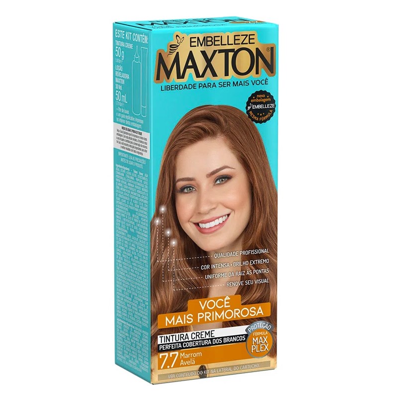 Coloração Maxton Kit Prático Marrom Avelã 7.7