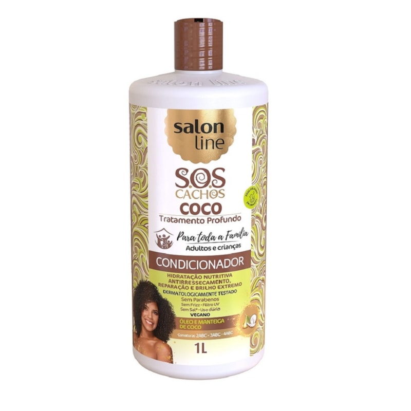 Condicionador Salon Line S O S Cachos 1 Litro Coco Lojaslivia Condicionador Salon Line S O S Cachos 1 Litro Coco Lojaslivia