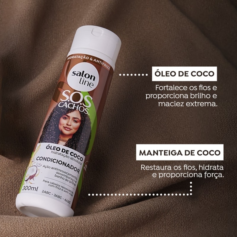 Salon Line SOS Cachos Coco Haartiefenpflege – 300 Ml, Mit Kokosöl & Sheabutter Für Lockiges, Trockenes Haar
