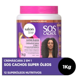 Cremáscara Salon Line 2 em 1 S.O.S Cachos 1 kg Super Óleos