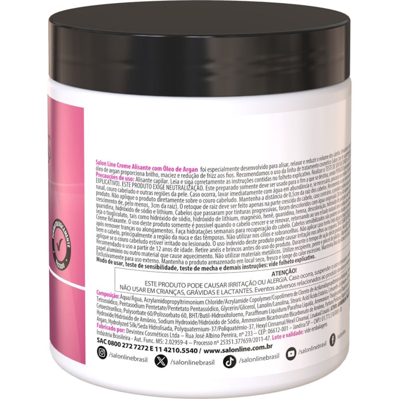 Creme Alisante Salon Line Totaliss 500 gr Forte