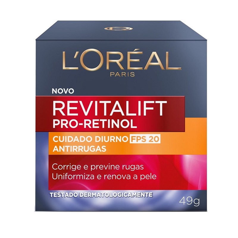 Creme Antirrugas L'oréal Paris Revitalift Pro-Retinol FPS 20 49 gr Diurno