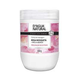 Creme de Massagem D'agua Natural 650 gr Rosa Mosqueta + Argila Branca