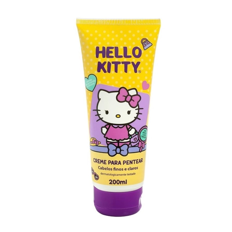 creme de pentear infantil hello kitty 200 ml finos e claros lojaslivia