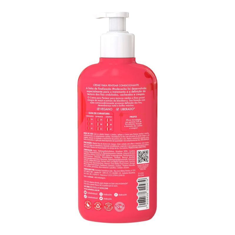 Creme de Pentear Salon Line #tôdecacho 300 ml Vinagre de Maçã