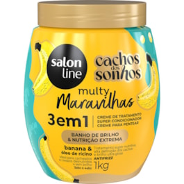 Creme de Tratamento 3 em 1 Salon Line Cachos dos Sonhos Multy 1 kg  Banana