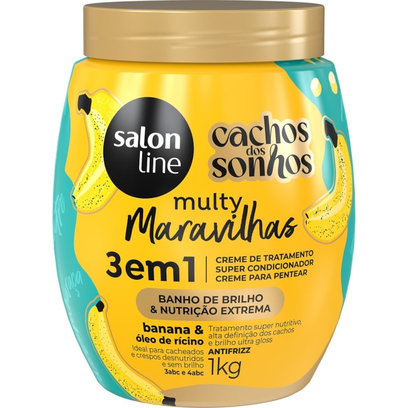 Creme de Tratamento 3 em 1 Salon Line Cachos dos Sonhos Multy 1 kg  Banana