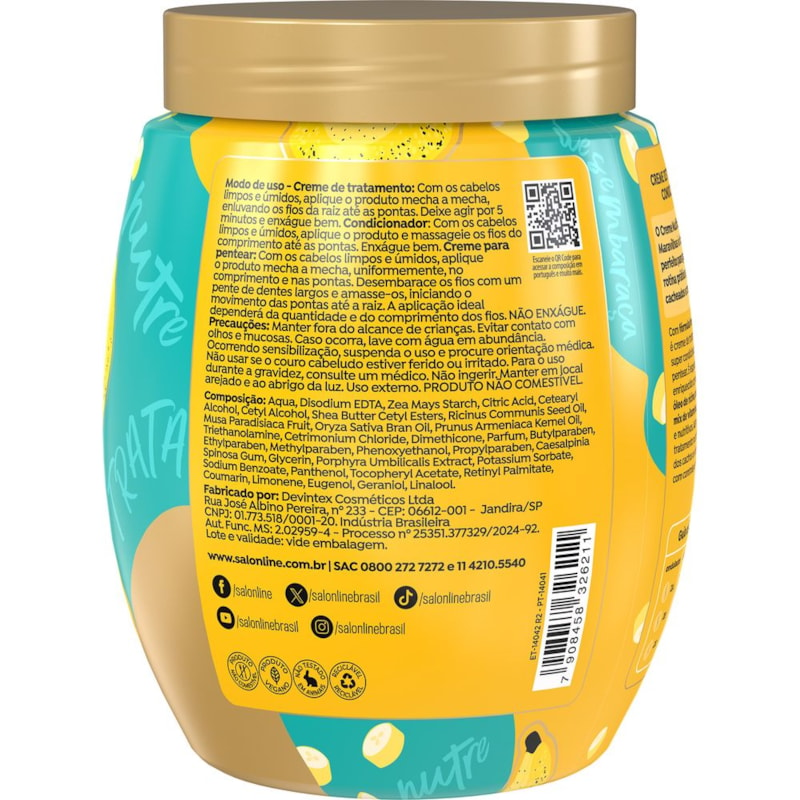 Creme de Tratamento 3 em 1 Salon Line Cachos dos Sonhos Multy 1 kg  Banana