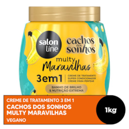 Creme de Tratamento 3 em 1 Salon Line Cachos dos Sonhos Multy 1 kg  Banana