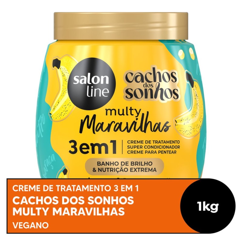 Creme de Tratamento 3 em 1 Salon Line Cachos dos Sonhos Multy 1 kg  Banana