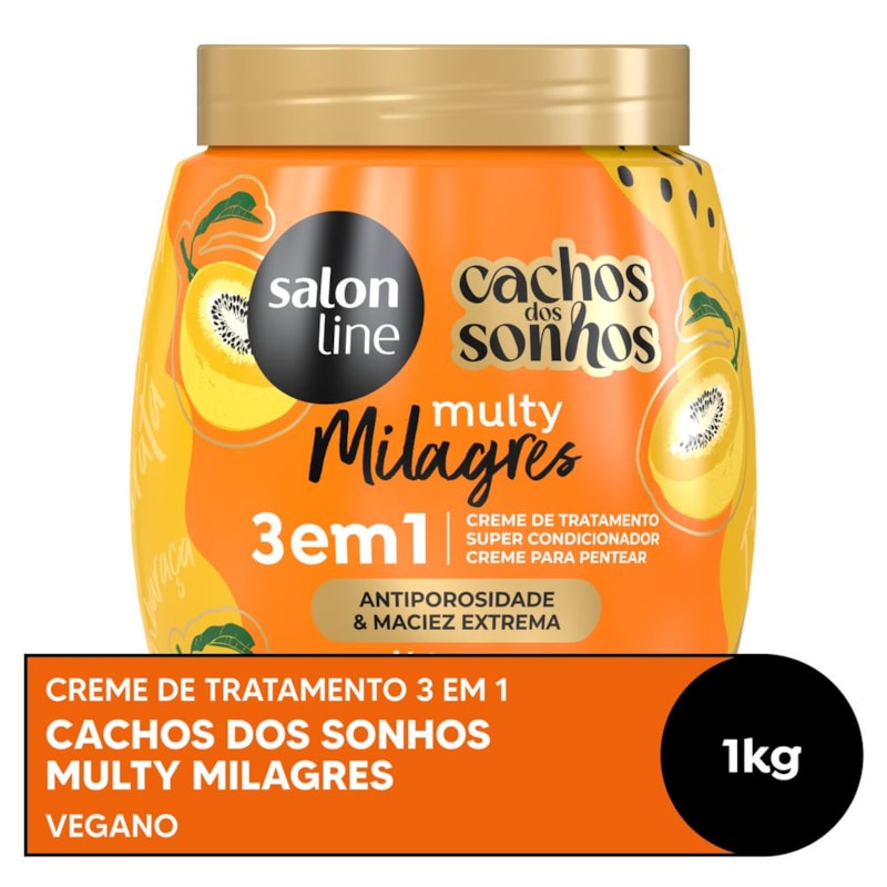 Creme de Tratamento 3 em 1 Salon Line Cachos dos Sonhos Multy 1 kg Maracujá